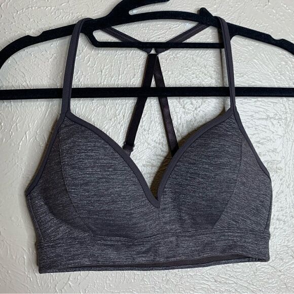 Athleta unwired padded sweetheart neckline Strappy bra heathered brown - Picture 1 of 6